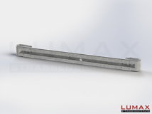LR-D-1-320-GB-380 - 3,80 m, LUMAX-Rail-Bausatz zum Dübeln auf Beton, 1-holmig, Kopfstücke Profil B