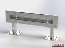 LR-D-1-640-GL-132 - 1,32 m, LUMAX-Rail-Bausatz zum Dübeln auf Beton, 1-holmig, LR-Kopfstücke