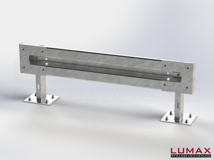 LR-D-1-640-GL-182 - 1,82 m, LUMAX-Rail-Bausatz zum Dübeln auf Beton, 1-holmig, LR-Kopfstücke