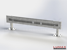 LR-D-1-640-GL-232 - 2,32 m, LUMAX-Rail-Bausatz zum Dübeln auf Beton, 1-holmig, LR-Kopfstücke