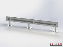 LR-D-1-640-GL-332 - 3,32 m, LUMAX-Rail-Bausatz zum Dübeln auf Beton, 1-holmig, LR-Kopfstücke