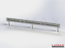 LR-D-1-640-GL-432 - 4,32 m, LUMAX-Rail-Bausatz zum Dübeln auf Beton, 1-holmig, LR-Kopfstücke