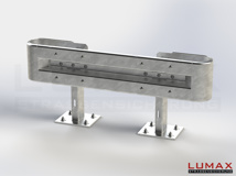 LR-D-1-640-GB-150 - 1,50 m, LUMAX-Rail-Bausatz zum Dübeln auf Beton, 1-holmig, Kopfstücke Profil B