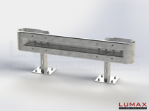 LR-D-1-640-GB-180 - 1,80 m, LUMAX-Rail-Bausatz zum Dübeln auf Beton, 1-holmig, Kopfstücke Profil B