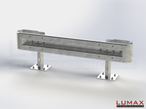 LR-D-1-640-GB-200 - 2,00 m, LUMAX-Rail-Bausatz zum Dübeln auf Beton, 1-holmig, Kopfstücke Profil B