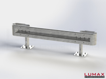 LR-D-1-640-GB-230 - 2,30 m, LUMAX-Rail-Bausatz zum Dübeln auf Beton, 1-holmig, Kopfstücke Profil B