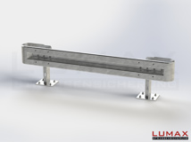 LR-D-1-640-GB-250 - 2,50 m, LUMAX-Rail-Bausatz zum Dübeln auf Beton, 1-holmig, Kopfstücke Profil B