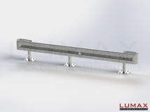 LR-D-1-640-GB-380 - 3,80 m, LUMAX-Rail-Bausatz zum Dübeln auf Beton, 1-holmig, Kopfstücke Profil B