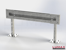 LR-D-1-960-GL-182 - 1,82 m, LUMAX-Rail-Bausatz zum Dübeln auf Beton, 1-holmig, LR-Kopfstücke