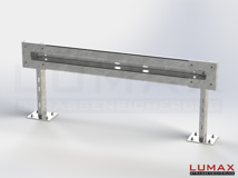 LR-D-1-960-GL-232 - 2,32 m, LUMAX-Rail-Bausatz zum Dübeln auf Beton, 1-holmig, LR-Kopfstücke