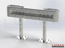 LR-D-1-960-GB-150 - 1,50 m, LUMAX-Rail-Bausatz zum Dübeln auf Beton, 1-holmig, Kopfstücke Profil B