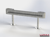 LR-D-1-960-GB-230 - 2,30 m, LUMAX-Rail-Bausatz zum Dübeln auf Beton, 1-holmig, Kopfstücke Profil B