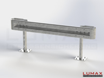 LR-D-1-960-GB-250 - 2,50 m, LUMAX-Rail-Bausatz zum Dübeln auf Beton, 1-holmig, Kopfstücke Profil B