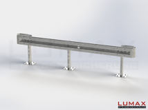 LR-D-1-960-GB-380 - 3,80 m, LUMAX-Rail-Bausatz zum Dübeln auf Beton, 1-holmig, Kopfstücke Profil B