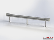 LR-D-1-960-GB-480 - 4,80 m, LUMAX-Rail-Bausatz zum Dübeln auf Beton, 1-holmig, Kopfstücke Profil B