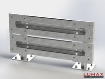 LR-D-2-755-GL-132 - 1,32 m, LUMAX-Rail-Bausatz zum Dübeln auf Beton, 2-holmig, LR-Kopfstücke