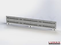 LR-D-2-755-GL-432 - 4,32 m, LUMAX-Rail-Bausatz zum Dübeln auf Beton, 2-holmig, LR-Kopfstücke