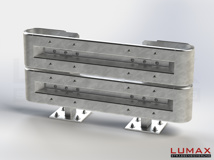 LR-D-2-755-GB-150 - 1,50 m, LUMAX-Rail-Bausatz zum Dübeln auf Beton, 2-holmig, Kopfstücke Profil B