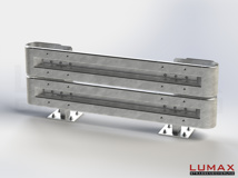 LR-D-2-755-GB-200 - 2,00 m, LUMAX-Rail-Bausatz zum Dübeln auf Beton, 2-holmig, Kopfstücke Profil B