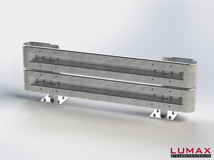 LR-D-2-755-GB-230 - 2,30 m, LUMAX-Rail-Bausatz zum Dübeln auf Beton, 2-holmig, Kopfstücke Profil B