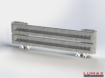 LR-D-2-755-GB-250 - 2,50 m, LUMAX-Rail-Bausatz zum Dübeln auf Beton, 2-holmig, Kopfstücke Profil B