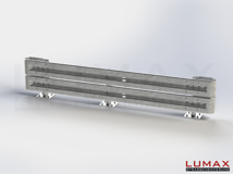 LR-D-2-755-GB-380 - 3,80 m, LUMAX-Rail-Bausatz zum Dübeln auf Beton, 2-holmig, Kopfstücke Profil B