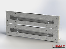 LR-D-2-640-GL-132 - 1,32 m, LUMAX-Rail-Bausatz zum Dübeln auf Beton, 2-holmig, LR-Kopfstücke