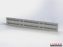 LR-D-2-640-GL-432 - 4,32 m, LUMAX-Rail-Bausatz zum Dübeln auf Beton, 2-holmig, LR-Kopfstücke