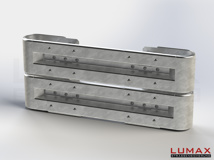 LR-D-2-640-GB-150 - 1,50 m, LUMAX-Rail-Bausatz zum Dübeln auf Beton, 2-holmig, Kopfstücke Profil B