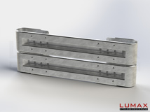 LR-D-2-640-GB-180 - 1,80 m, LUMAX-Rail-Bausatz zum Dübeln auf Beton, 2-holmig, Kopfstücke Profil B