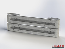 LR-D-2-640-GB-200 - 2,00 m, LUMAX-Rail-Bausatz zum Dübeln auf Beton, 2-holmig, Kopfstücke Profil B