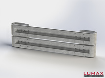 LR-D-2-640-GB-230 - 2,30 m, LUMAX-Rail-Bausatz zum Dübeln auf Beton, 2-holmig, Kopfstücke Profil B