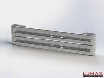 LR-D-2-640-GB-280 - 2,80 m, LUMAX-Rail-Bausatz zum Dübeln auf Beton, 2-holmig, Kopfstücke Profil B