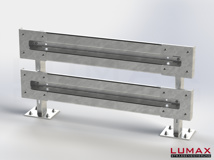 LR-D-2-960-GL-202 - 1,82 m, LUMAX-Rail-Bausatz zum Dübeln auf Beton, 2-holmig, LR-Kopfstücke