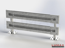 LR-D-2-960-GL-202 - 2,02 m, LUMAX-Rail-Bausatz zum Dübeln auf Beton, 2-holmig, LR-Kopfstücke