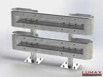 LR-D-2-960-GB-150 - 1,50 m, LUMAX-Rail-Bausatz zum Dübeln auf Beton, 2-holmig, Kopfstücke Profil B