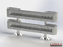 LR-D-2-960-GB-180 - 1,80 m, LUMAX-Rail-Bausatz zum Dübeln auf Beton, 2-holmig, Kopfstücke Profil B