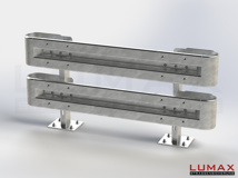 LR-D-2-960-GB-200 - 2,00 m, LUMAX-Rail-Bausatz zum Dübeln auf Beton, 2-holmig, Kopfstücke Profil B