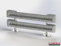 LR-D-2-960-GB-230 - 2,30 m, LUMAX-Rail-Bausatz zum Dübeln auf Beton, 2-holmig, Kopfstücke Profil B