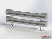 LR-D-2-960-GB-250 - 2,50 m, LUMAX-Rail-Bausatz zum Dübeln auf Beton, 2-holmig, Kopfstücke Profil B
