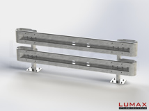 LR-D-2-960-GB-280 - 2,80 m, LUMAX-Rail-Bausatz zum Dübeln auf Beton, 2-holmig, Kopfstücke Profil B