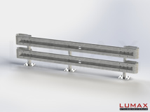 LR-D-2-960-GB-380 - 3,80 m, LUMAX-Rail-Bausatz zum Dübeln auf Beton, 2-holmig, Kopfstücke Profil B