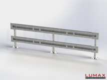 LR-D-2-1280-GL-432 - 4,32 m, LUMAX-Rail-Bausatz zum Dübeln auf Beton, 2-holmig, LR-Kopfstücke