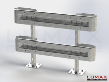 LR-D-2-1280-GB-180 - 1,80 m, LUMAX-Rail-Bausatz zum Dübeln auf Beton, 2-holmig, Kopfstücke Profil B