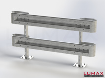 LR-D-2-1280-GB-230 - 2,30 m, LUMAX-Rail-Bausatz zum Dübeln auf Beton, 2-holmig, Kopfstücke Profil B