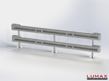 LR-D-2-1280-GB-480 - 4,80 m, LUMAX-Rail-Bausatz zum Dübeln auf Beton, 2-holmig, Kopfstücke Profil B