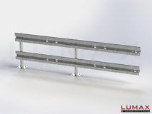 LR-D-2-1280-E-400 - 4,00 m, LUMAX-Rail-Bausatz-Erweiterung zum Dübeln auf Beton, 2-holmig
