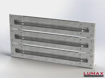LR-D-3-960-GL-182 - 1,82 m, LUMAX-Rail-Bausatz zum Dübeln auf Beton, 3-holmig, LR-Kopfstücke