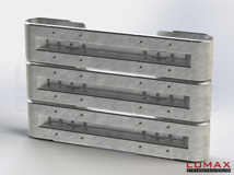 LR-D-3-960-GB-150 - 1,50 m, LUMAX-Rail-Bausatz zum Dübeln auf Beton, 3-holmig, Kopfstücke Profil B
