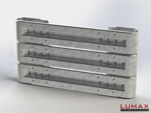 LR-D-3-960-GB-180 - 1,80 m, LUMAX-Rail-Bausatz zum Dübeln auf Beton, 3-holmig, Kopfstücke Profil B